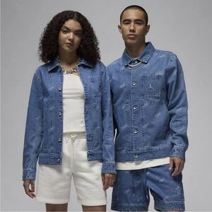 Air Jordan Flight Heritage Blue Denim Trucker Jacket Size M